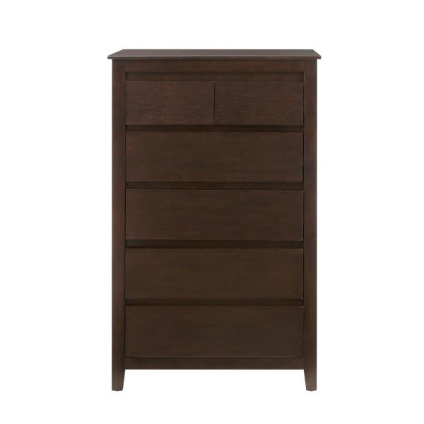 Alanis Chocolate Wood 6 Drawer Chest of Drawers (31.2 in W. X 49.3 in H.)