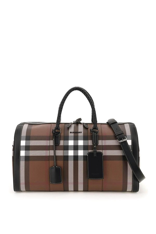 check coated canvas holdall