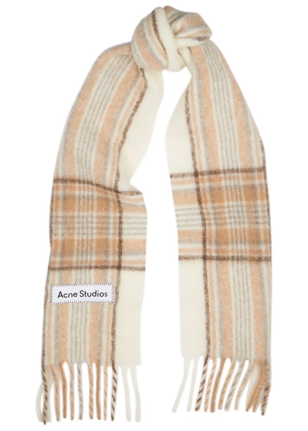 Vally checked alpaca-blend scarf