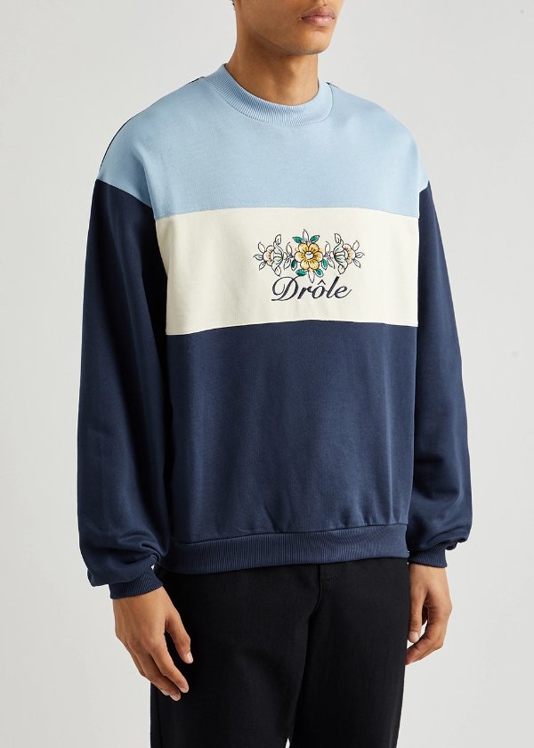 Colour-blocked cotton sweatshirt