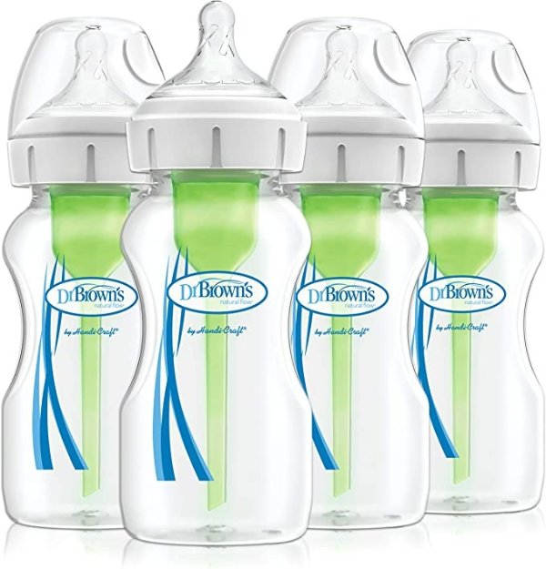 Options+宽口婴儿奶瓶，9盎司/约255.72毫升，4个