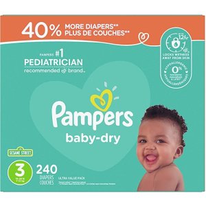 Pampers$0.15/片Baby Dry纸尿裤 Size3 240片