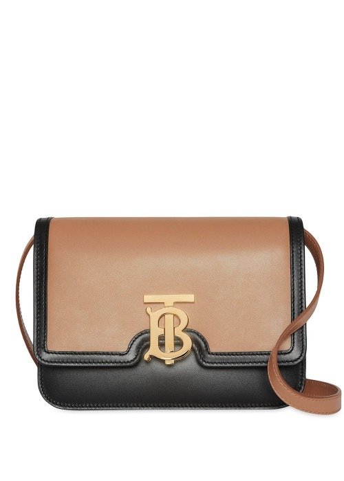 Small Leather Shoulder Bag With Tb Logo