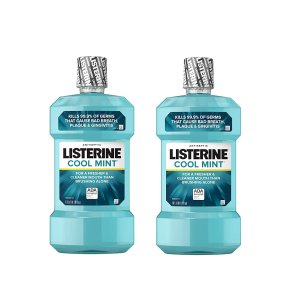 Listerine 清凉薄荷口腔护理漱口水 1升 2瓶