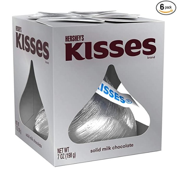 KISSES Milk Chocolate Candy, Valentine's Day Gift, 7 Oz. Box (6 Count)