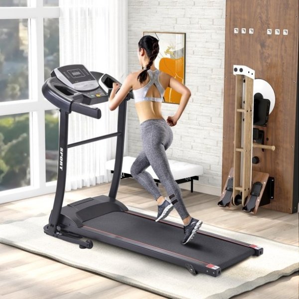 W501 1.5HP 3 Manual Incline Classic Style Folding Electric Treadmill Home Gym Motorized Running Machine