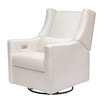 Kiwi Electronic Power Recliner and Swivel Glider with USB Port in Performance Cream Eco-Weave, Water Repellent & Stain Resistant, Greenguard Gold and CertiPUR-US Certified