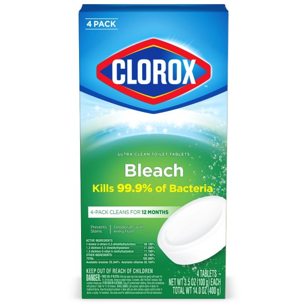 Ultra Clean Toilet Tablets Bleach - 3.5 Ounces Each, 4 Count