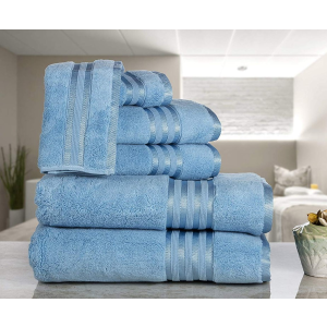 限今天：Casa Lino  高级100%纯棉速干超柔浴巾6件套 5色可选