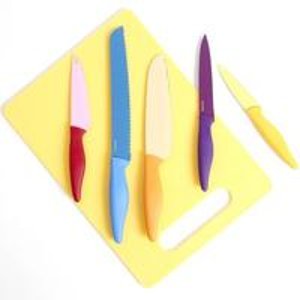 Gibson Colorsplash Primary Basics 6-Piece Nonstick Stainless Steel Cutlery Set