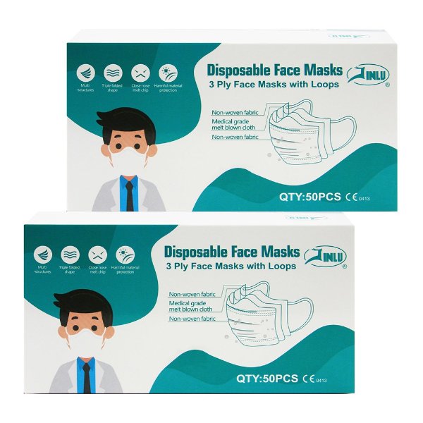 Medical Grade Disposable Face Masks 50's/Box Set of 2