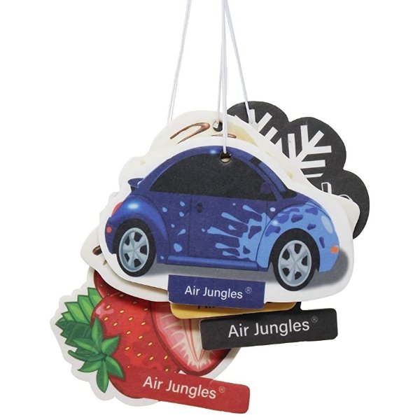 Air Jungles Car Air Freshener Hanging Variety (6 Packs), Natural Essential Oil Car Scent Refresh Whole Car, Air Refresheners for Automotive, Home, and Office