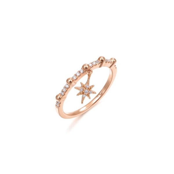 點睛品 「Daily Luxe」18K黃金鑽石戒指
