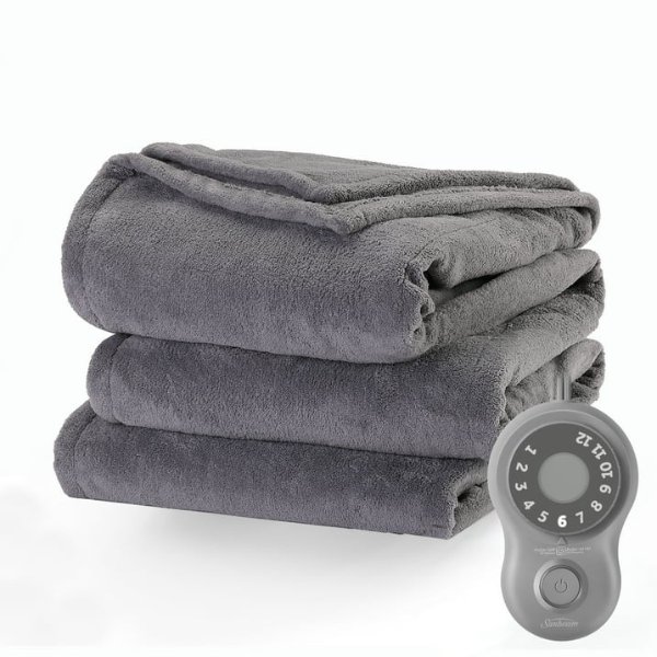 Microplush Electric Heated Blanket, Ultimate Gray, Twin