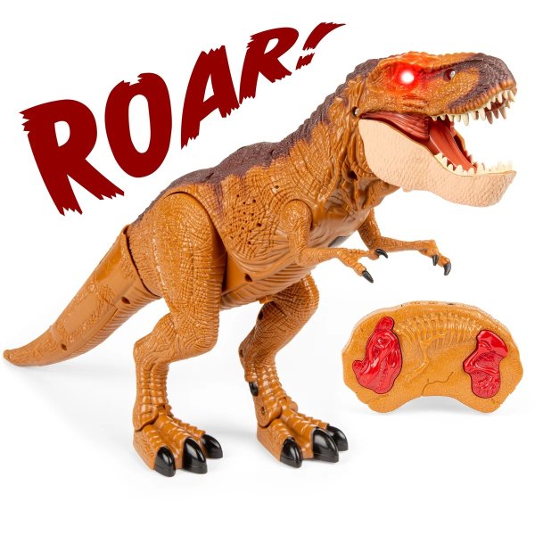 21in Kids Walking RC Remote Control T-Rex Dinosaur Toy w/ Lights, Sounds