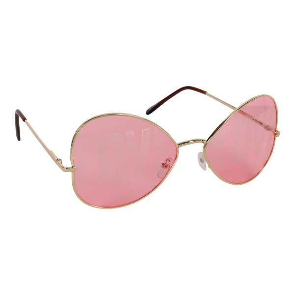 Oversized Love Sunglasses Pink/Gold