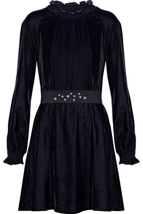 Rilea embellished velvet mini dress