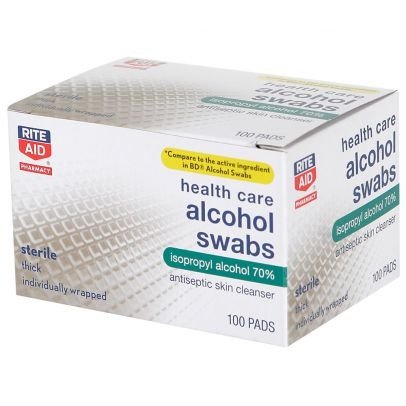 Rite Aid Health Care Alcohol Swabs, Antiseptic Skin Cleanser - 100 ct