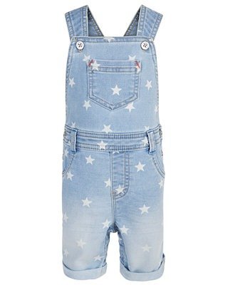 Baby Boys Star-Print Denim Shortalls, Created for Macy's