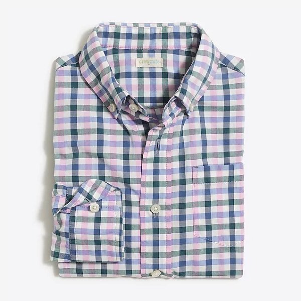 Boys' patterned washed shirt