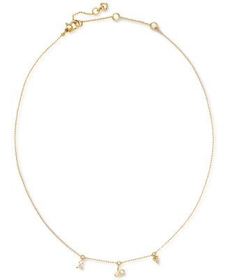 Gold-Tone Pave I Do Charm Necklace, 16" + 3" extender
