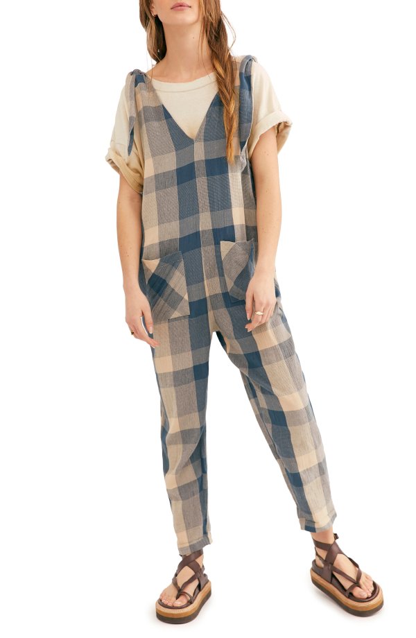 Don't You Want This Checked Jumpsuit