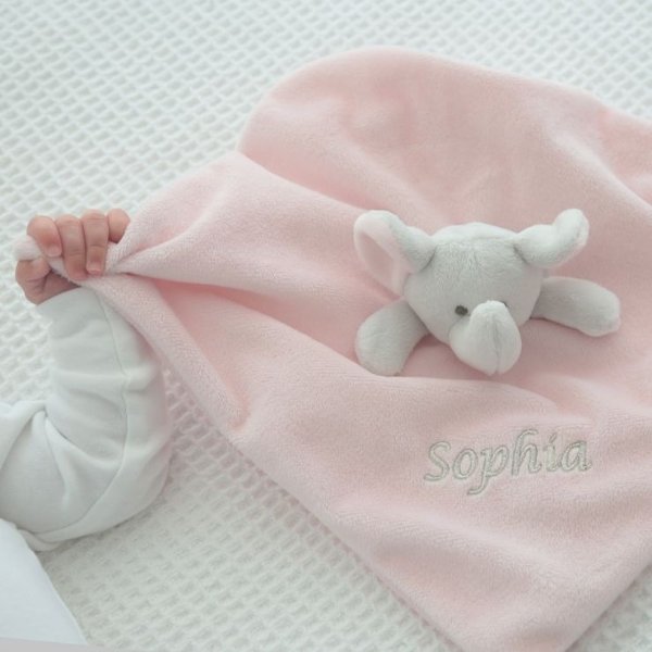 Personalized Pink Elephant Security Blanket