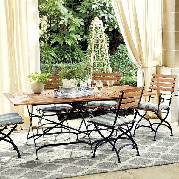 Giardino Teak Outdoor Folding Side Chairs Set of 2