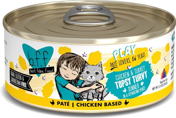 Play Pate Lovers Chicken & Turkey Topsy Turvy Wet Cat Food, 5.5-oz can, pack of 8 - Chewy.com