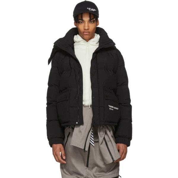 - Black Down Quote Puffer Jacket