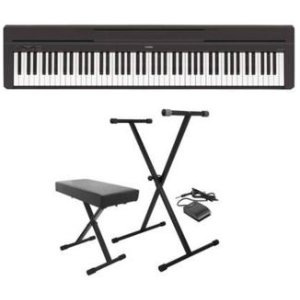 Yamaha P-45 88-Key Digital Piano Black W/On-Stage Keyboard Stand/Bench Pack