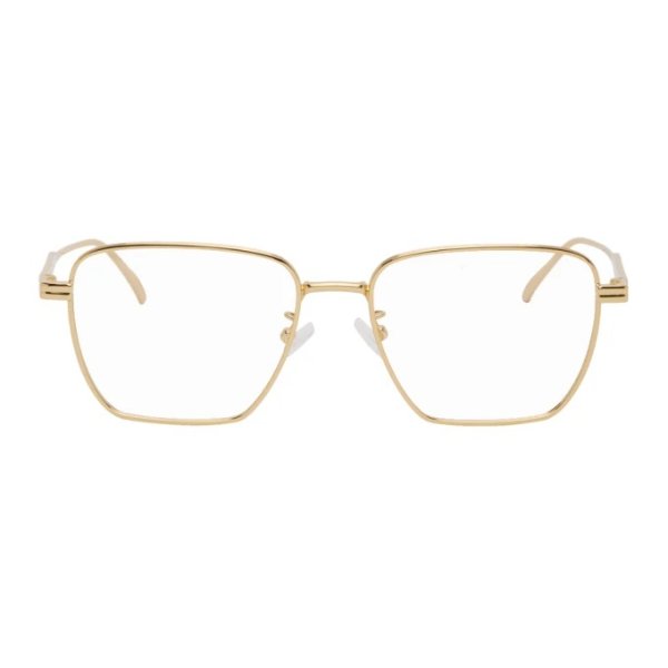 - Gold Square Metal Glasses