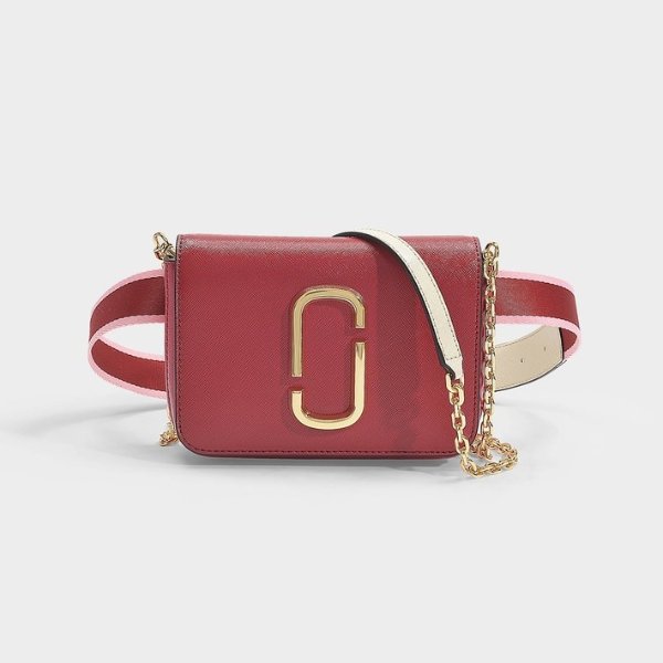 Hip Shot Belt Bag in Red Leather with Polyurethane Coating