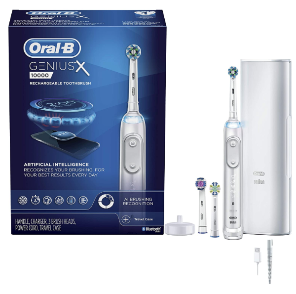 Oral-B GENIUS X Electric Toothbrush With 3 Brush Heads & Toothbrush Case