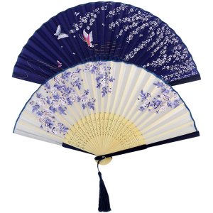 Bantoye 中国风手工景观竹制折叠扇2把 5 98 北美省钱快报