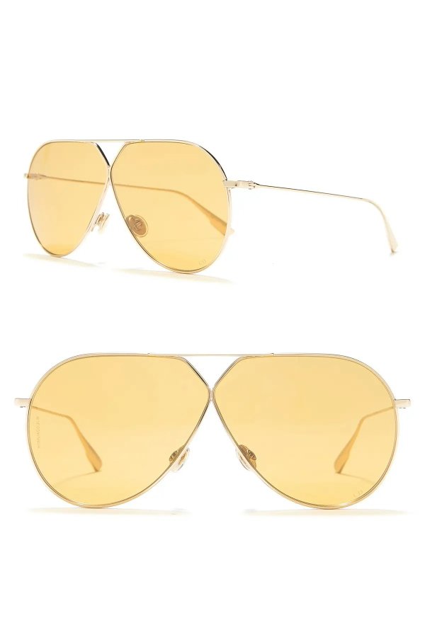 Christian Dior 65mm Aviator Sunglasses