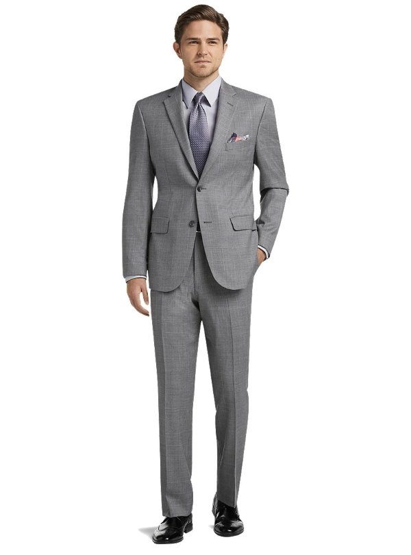 Traveler Collection Tailored fit Sharkskin Plaid Suit CLEARANCE - All Clearance | Jos A Bank