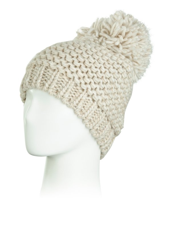Made In Italy Solid Link Stitch Knit Pom Beanie