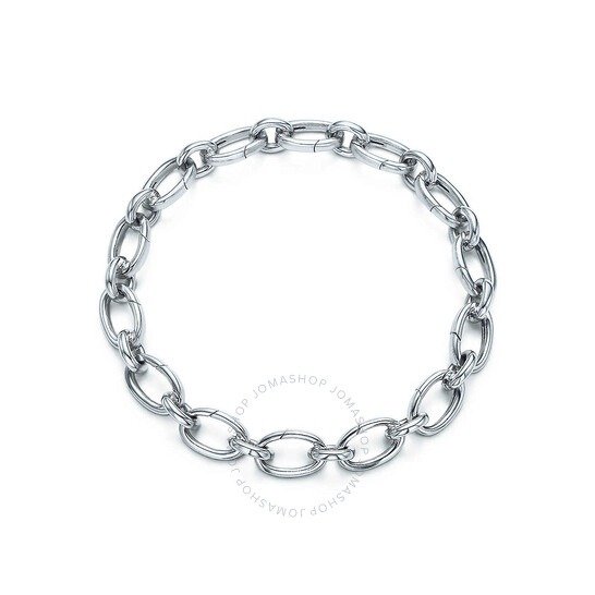Tiffany Sterling Silver Oval Clasping Link Bracelet, Size Large