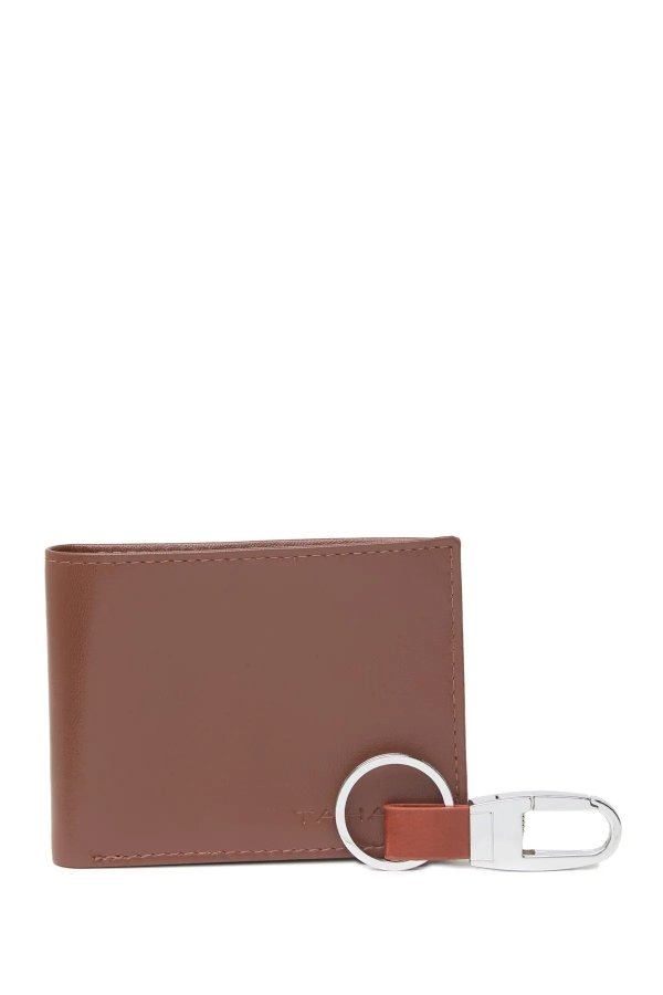 Leather Key Fob & Bifold Wallet Set