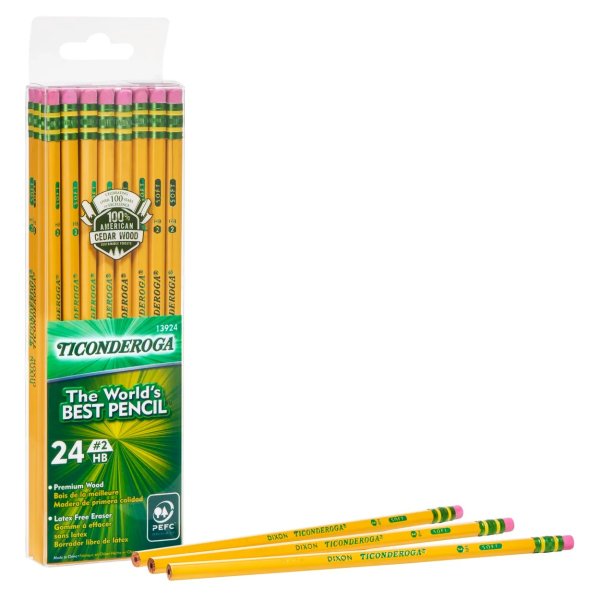 Ticonderoga® Pencils, #2 Lead, Medium Soft, Pack of 24 Item # 424558