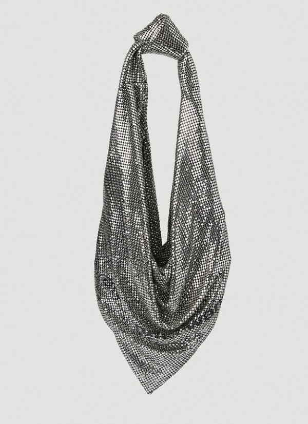 Scarf Small Chainmail Shoulder Bag in Silver