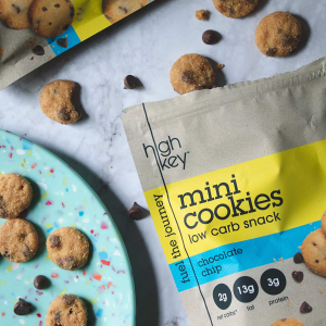 HighKey Snacks Mini Low Carb Cookies, Chocolate Chip, Pack of 3