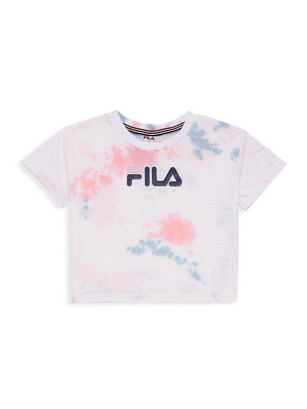 Little Girl's & Girl's Logo Tie-Dye Crop T-Shirt