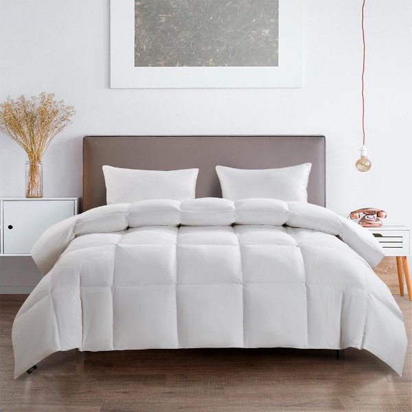 233TC Extra Warmth White Full/Queen Size White Goose Feather Fiber And White Goose Down Fiber Comforter
