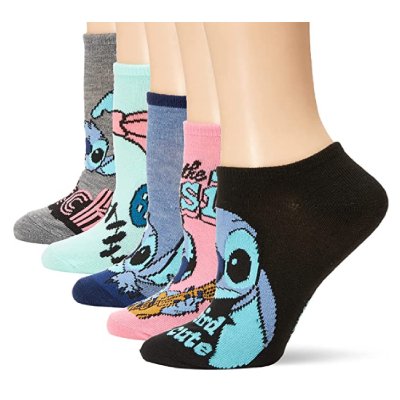Disney Lilo & Stitch Women's 5 Pack No Show Socks