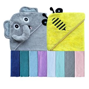 Sunny zzzZZ Baby Hooded Bath Towel and Washcloth Sets