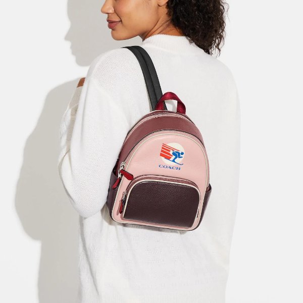Mini Court Backpack In Colorblock With Ski Speed Graphic