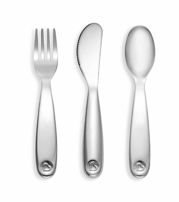 Polish Stainless Steel Toddler Fork, Knife & Spoon Set