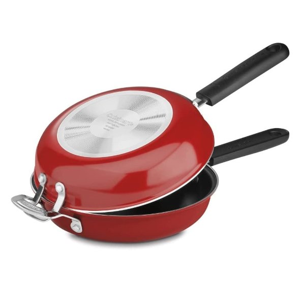 FP2-24R 10-Inch Nonstick Set Frittata Non-Stick Sauce Pan, Red